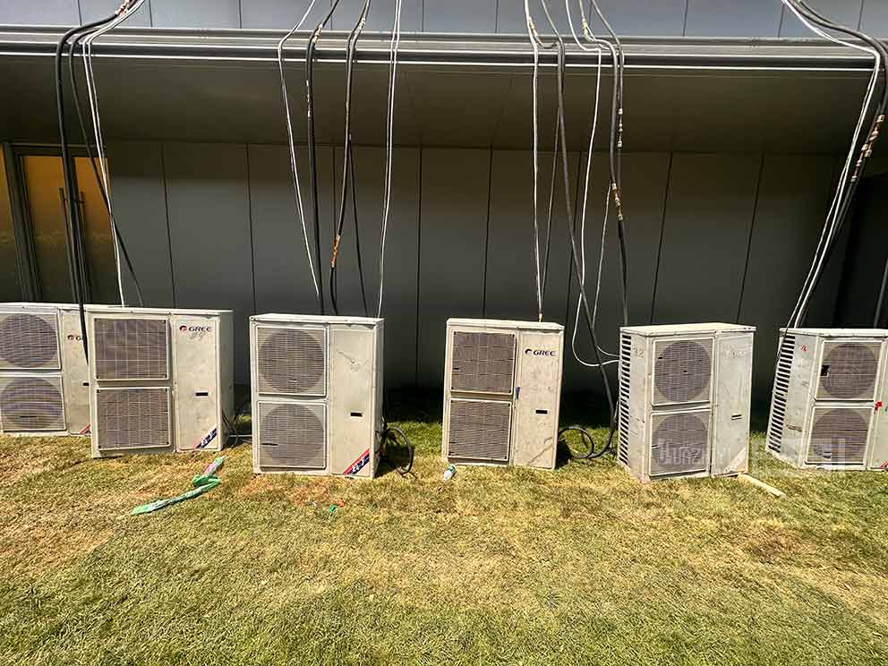 華熠空調出租布置中原超級總部城市展廳，營造清涼夏日